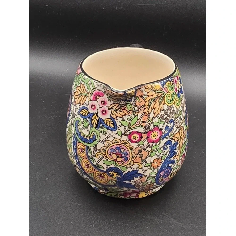 Vintage Burlington Ware Creamer‎ Pitcher Paisley Chintz Floral Made in England